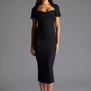 Elegant Black Midi Dress